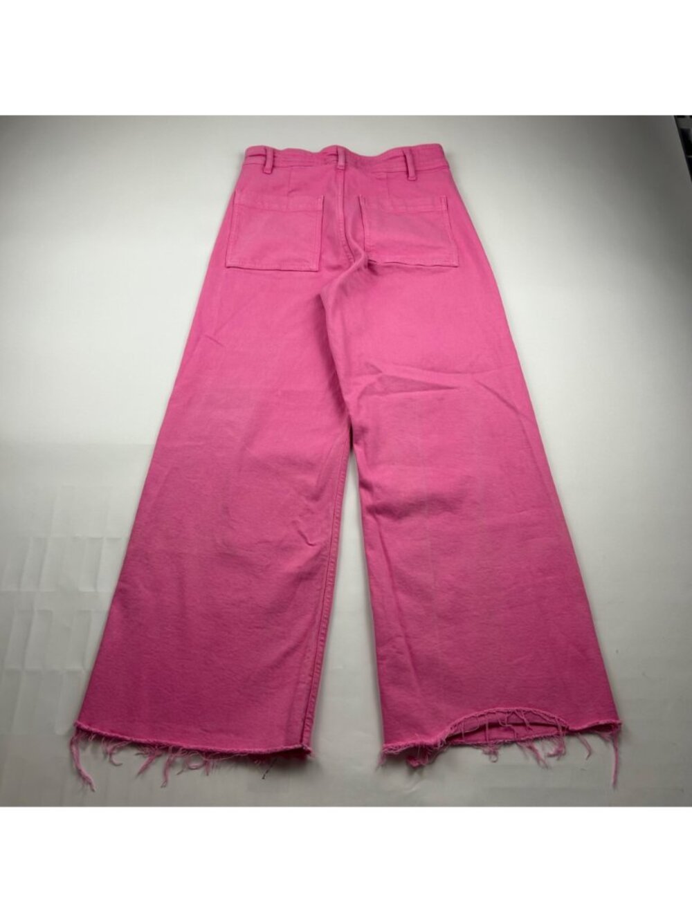 Zara Bubblegum Pink Denim High Rise Wide Leg Jeans 8 - Picture 5 of 6